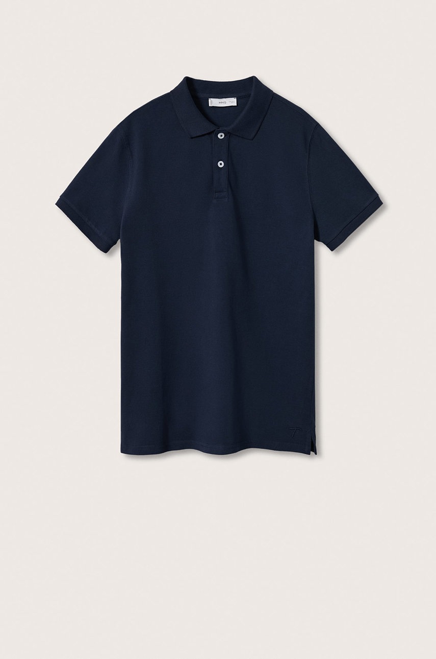 

Дитяче бавовняне поло Mango Kids Polo колір синій однотонне