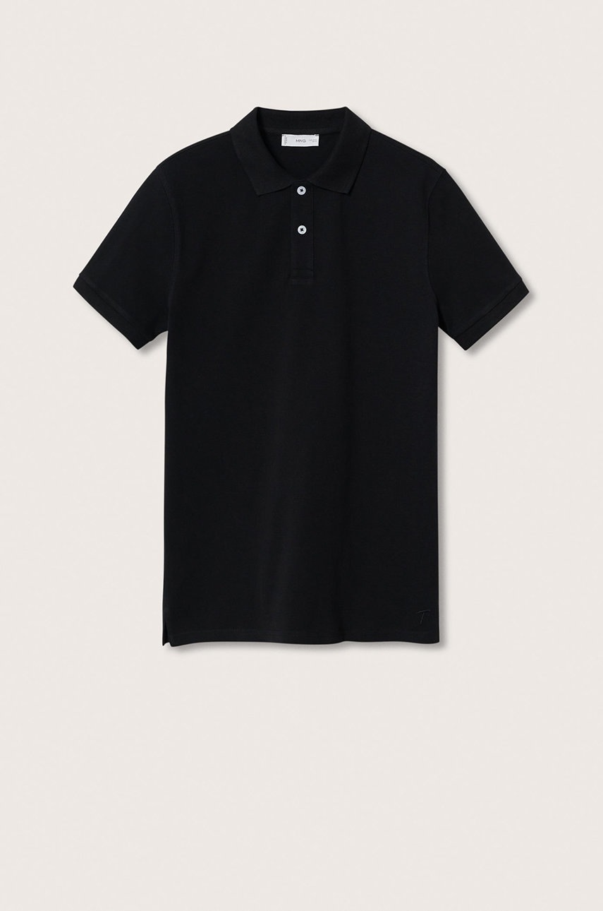 

Дитяче бавовняне поло Mango Kids Polo колір чорний однотонне