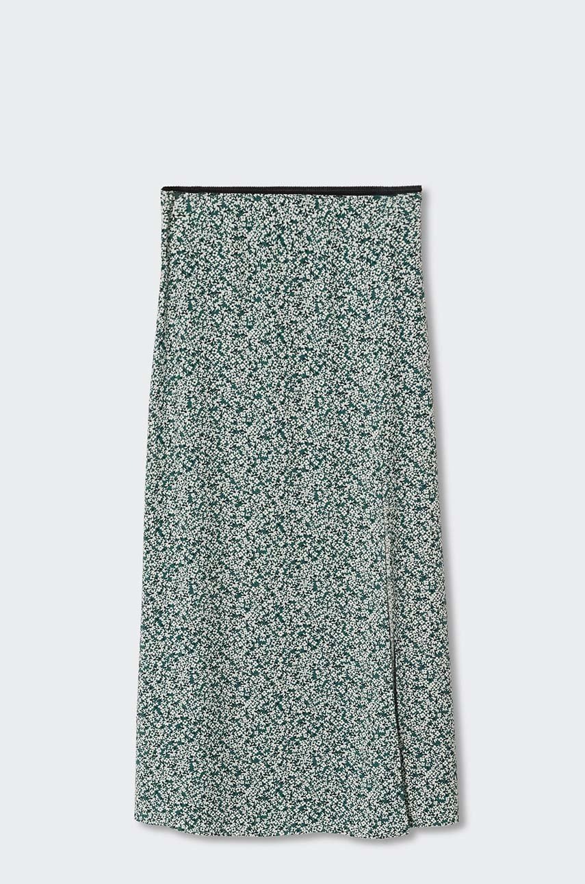 

Дитяча спідниця Mango Kids Verd колір зелений midi пряма