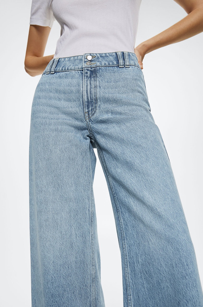 

Дънки Mango Culotte със стандартна талия, Син