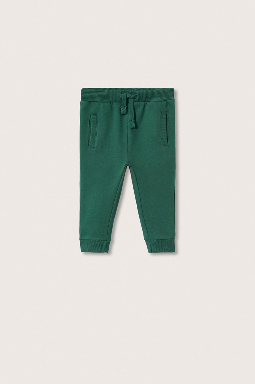 

Детски спортен панталон Mango Kids Mateo в зелено с изчистен дизайн, Зелен