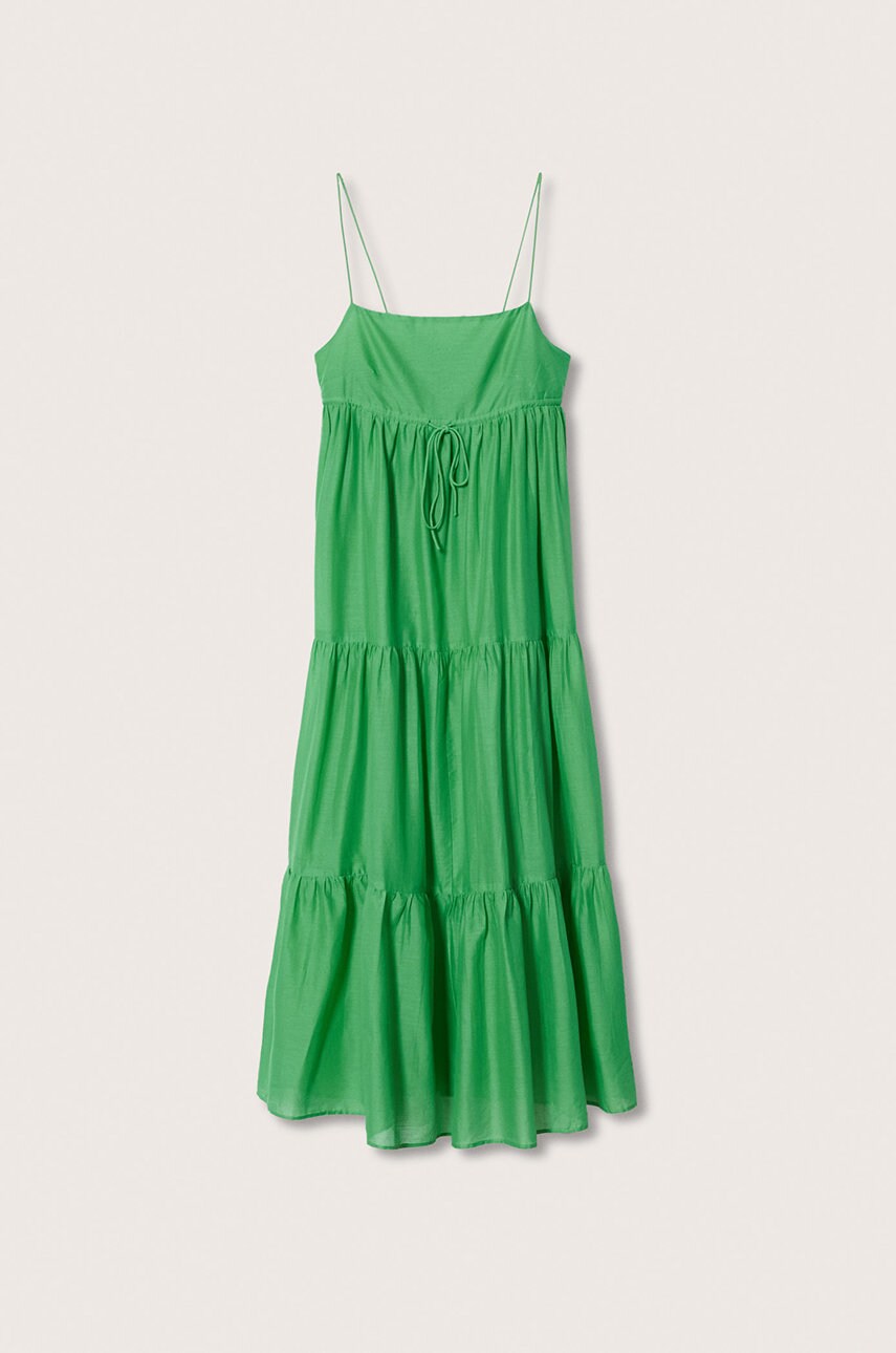 

Бавовняна сукня Mango Zamora колір зелений midi oversize