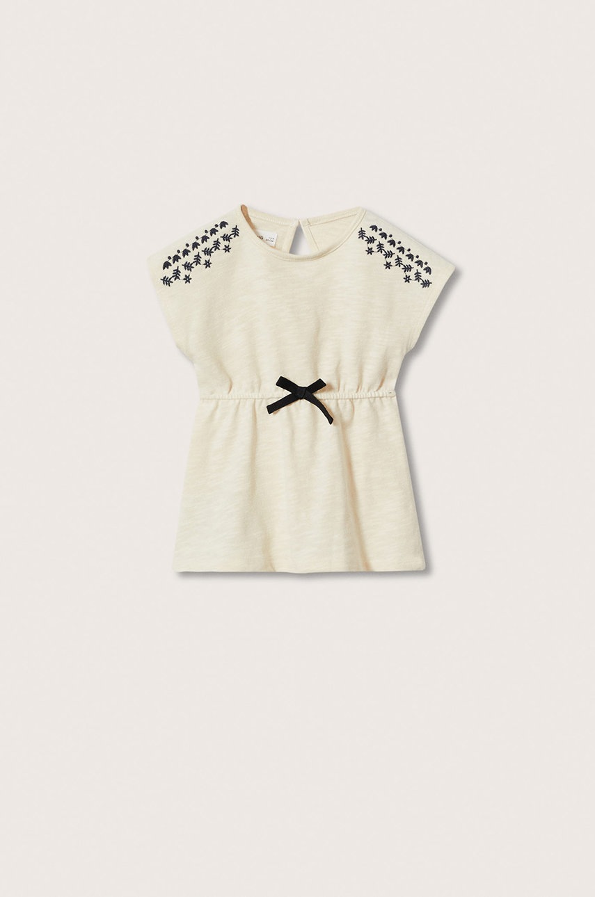 

Хлопковое детское платье Mango Kids Morgana цвет бежевый mini прямое