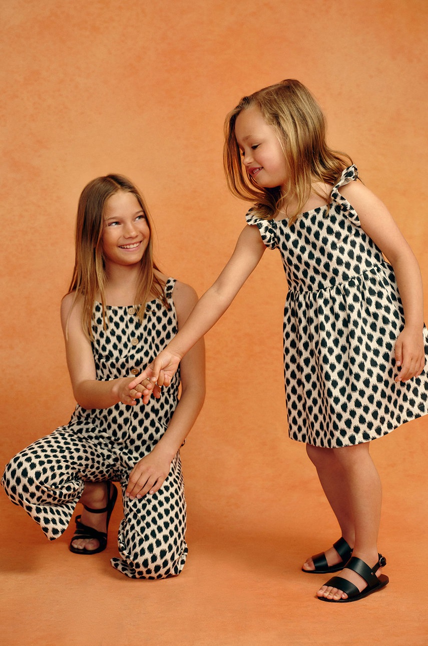 

Детское платье Mango Kids Gambia цвет бежевый mini расклешённое