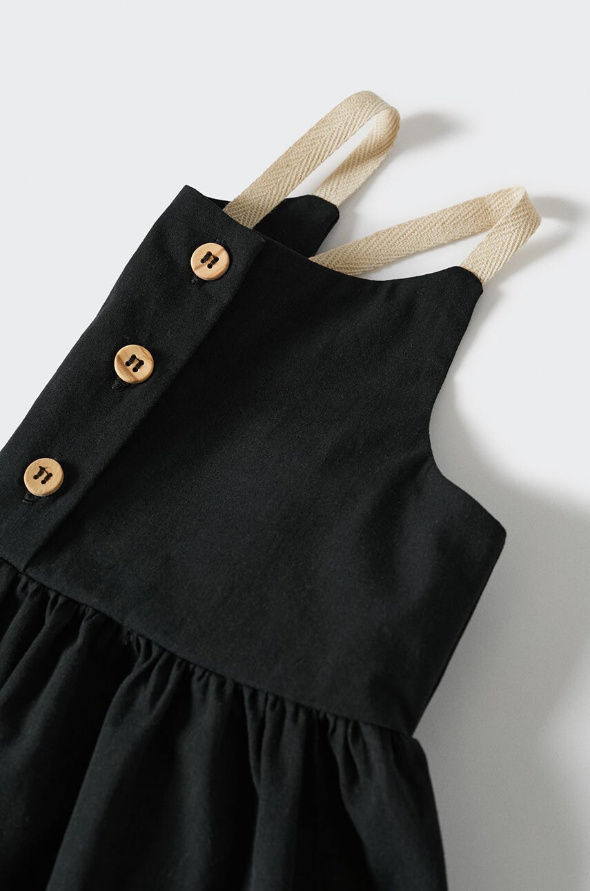 

Дитяча бавовняна сукня Mango Kids Nero колір чорний mini розкльошена