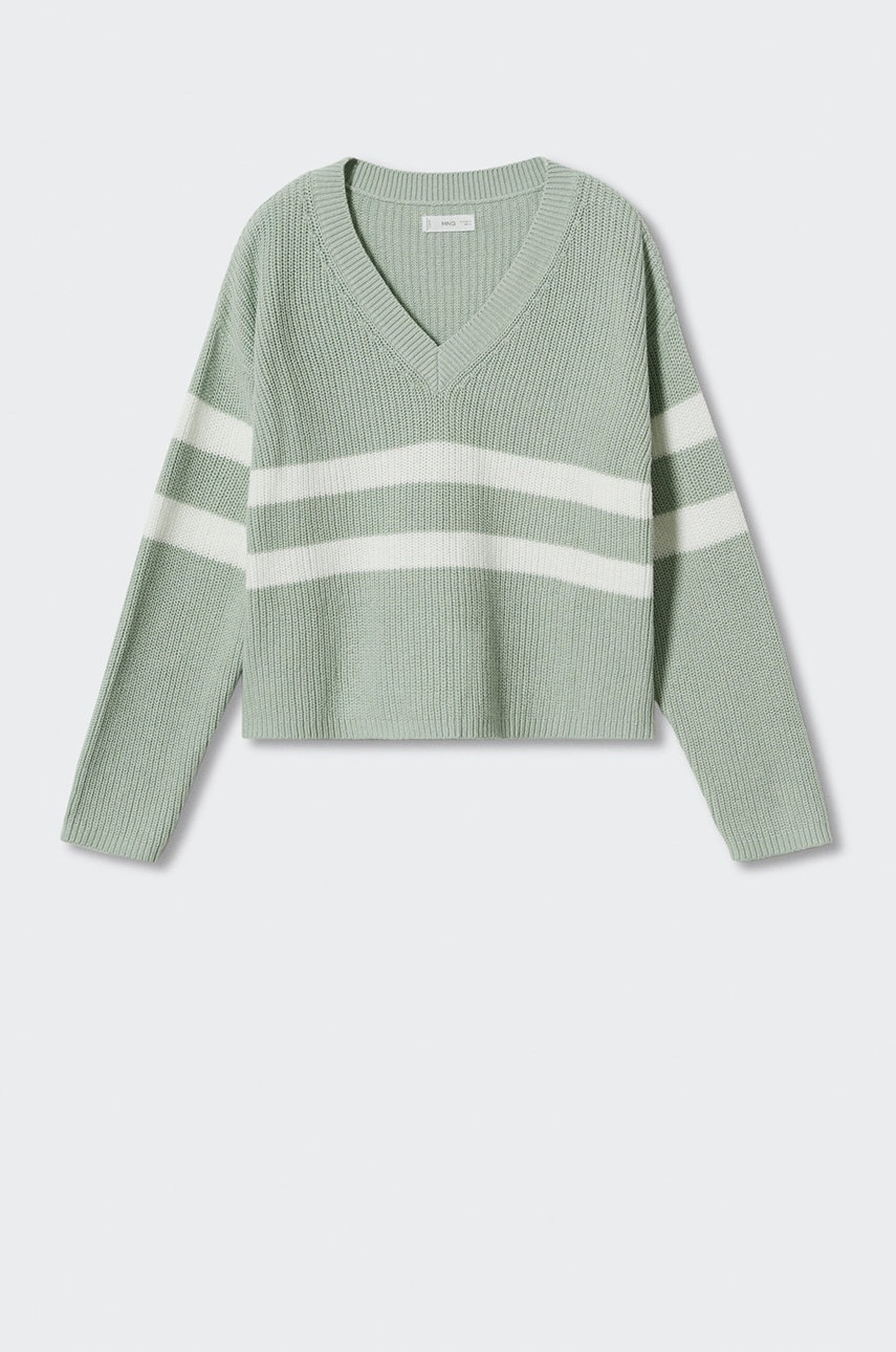 

Детский хлопковый свитер Mango Kids Tolouse цвет зелёный лёгкий