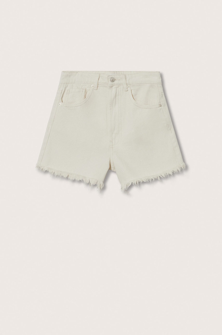 

Дитячі джинсові шорти Mango Kids Frill колір бежевий однотонні
