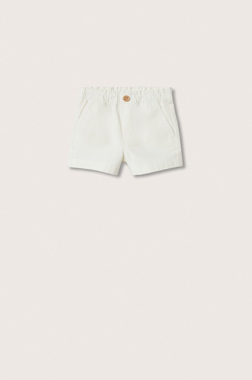 

Детски къси панталони Mango Kids Milan в бежово с изчистен дизайн, Бежов