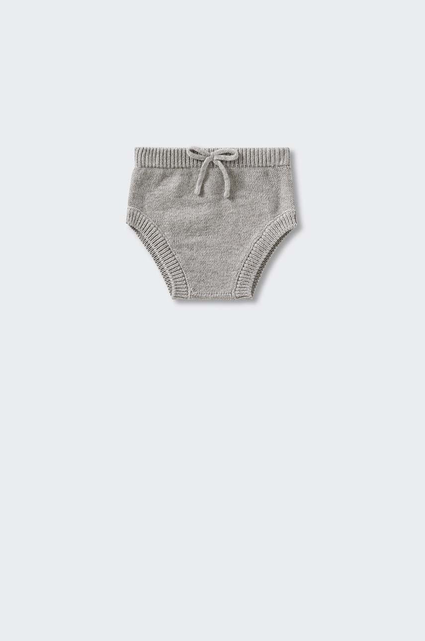 

Детски къси панталони Mango Kids Niza3 в сиво с изчистен дизайн, Сив