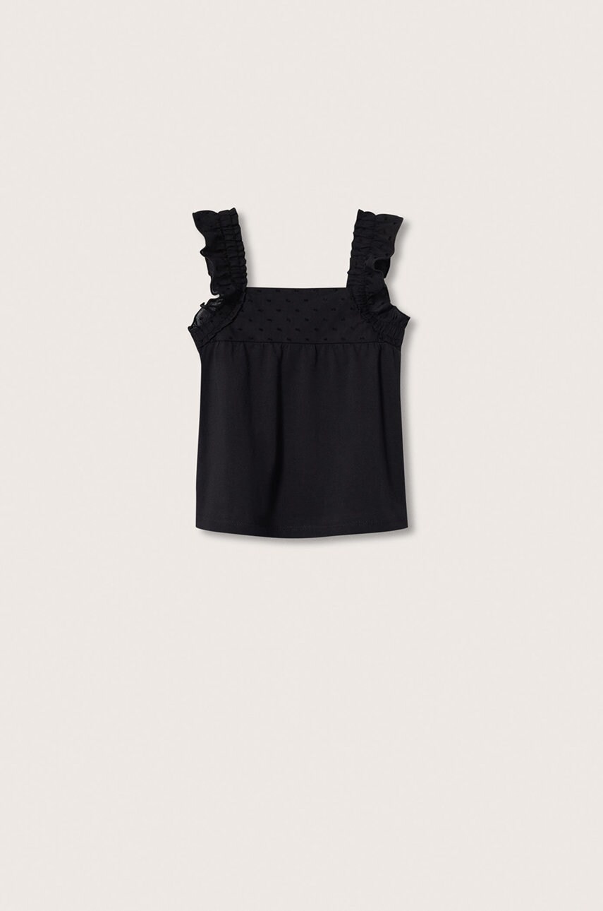 

Детски топ Mango Kids Boho в черно, Черен