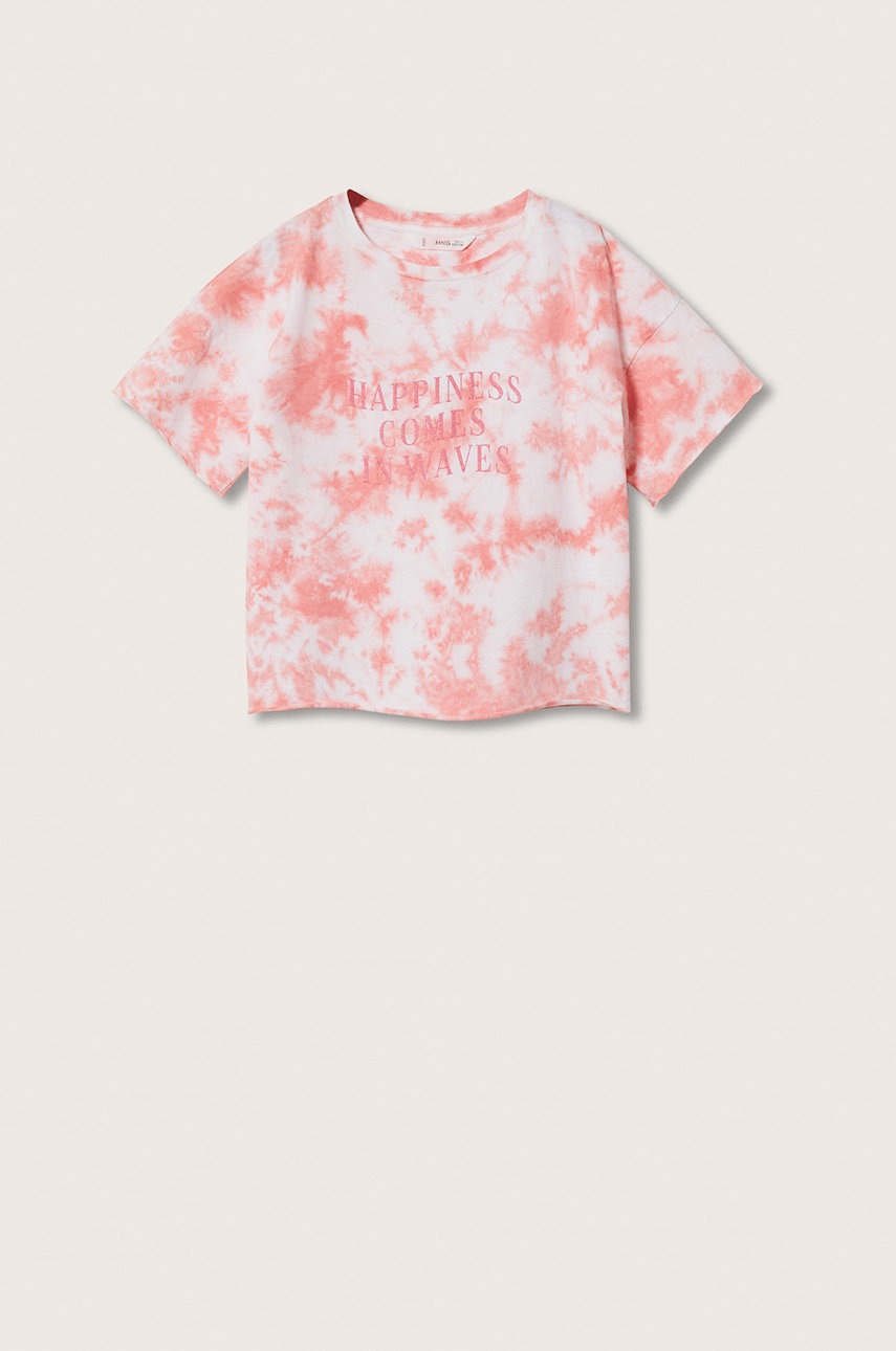 

Детска памучна тениска Mango Kids Soul в розово, Розов