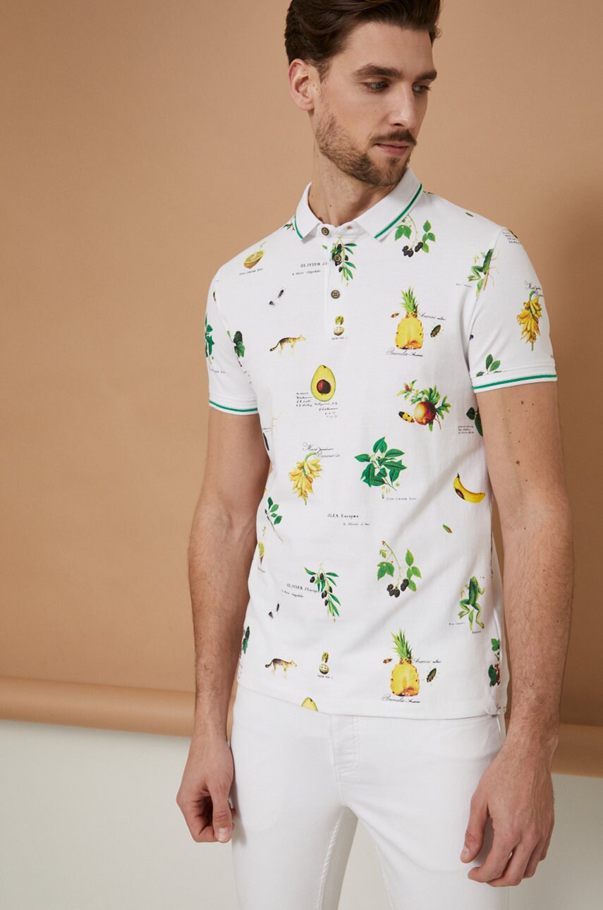Medicine polo de bumbac culoarea alb, modelator