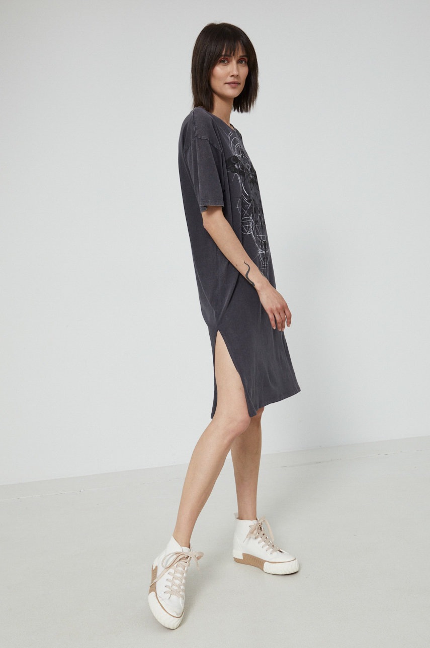 

Хлопковое платье Medicine цвет серый mini oversize