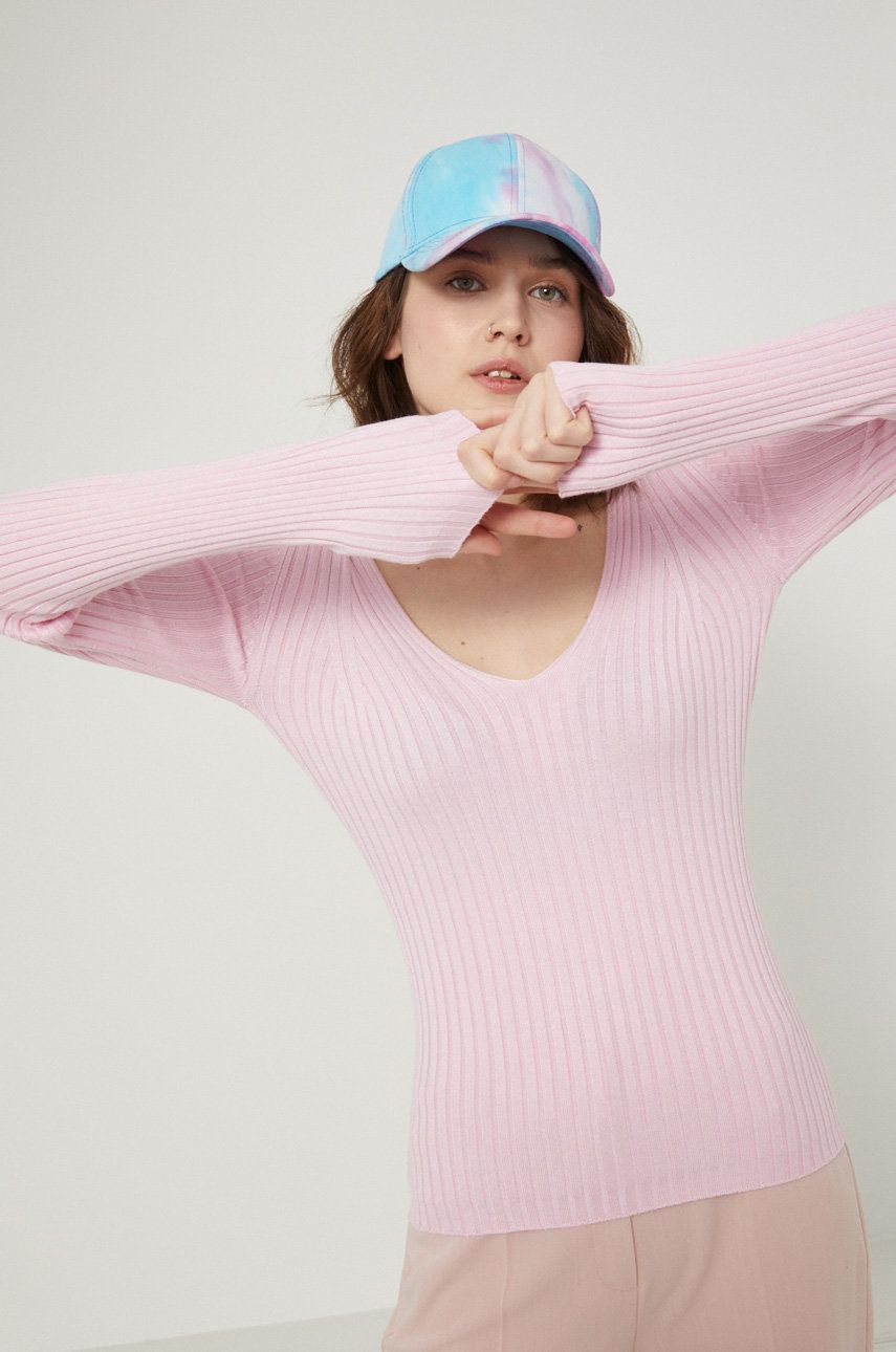 Medicine Sweter damski kolor różowy lekki