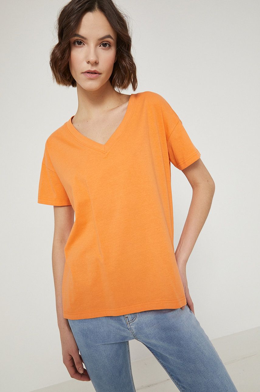 Medicine tricou din bumbac culoarea portocaliu 2023 ❤️ Pret Super answear imagine noua 2022