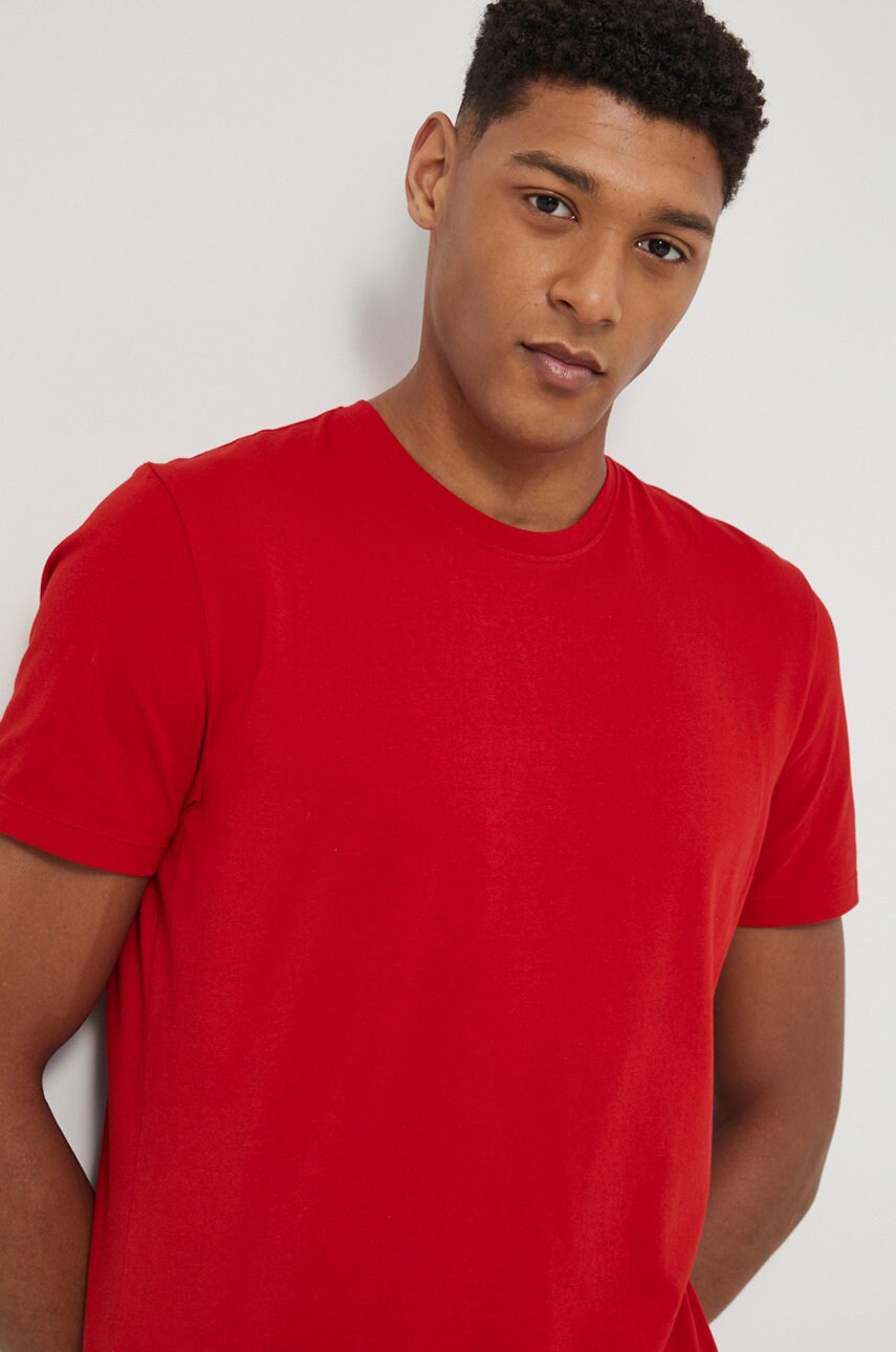 Medicine tricou barbati, culoarea rosu, neted