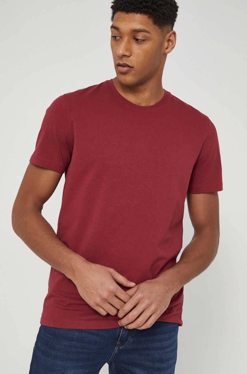 Medicine tricou barbati, culoarea bordo, neted