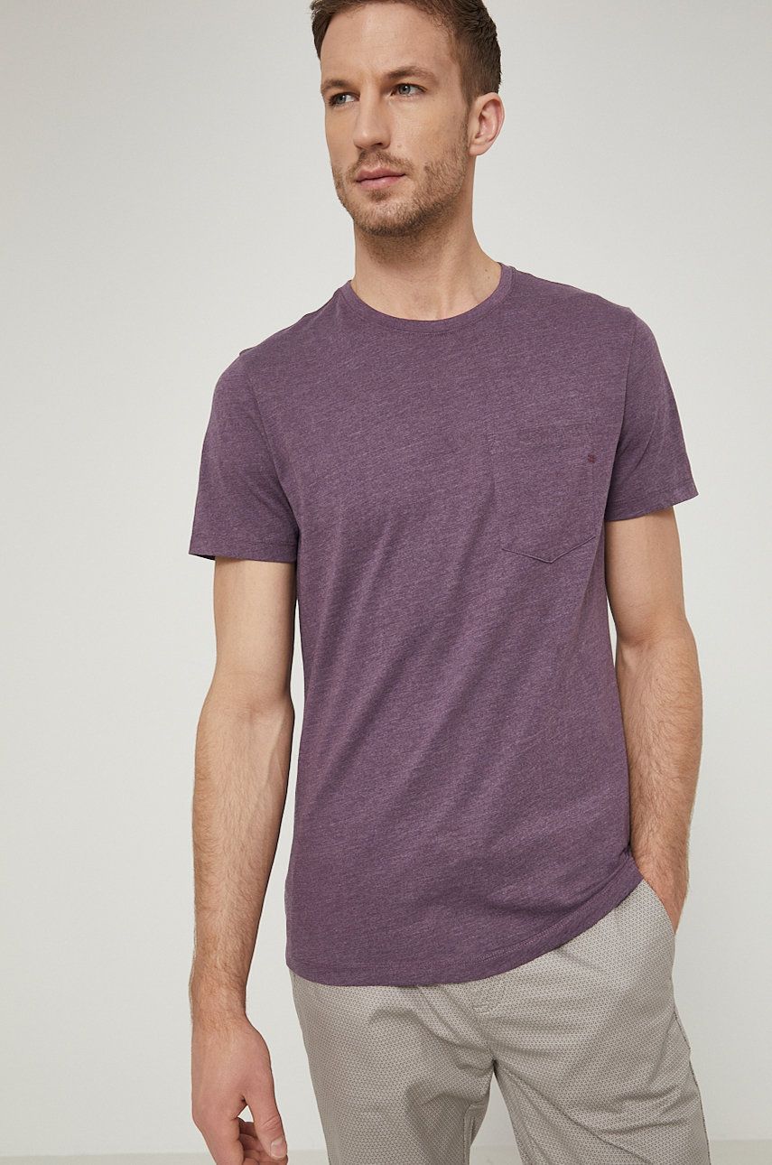 Medicine t-shirt męski kolor fioletowy gładki