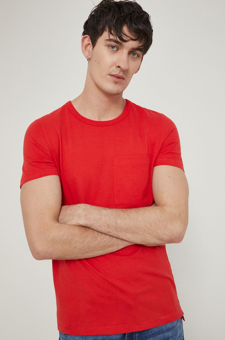 Medicine t-shirt bawełniany kolor czerwony gładki