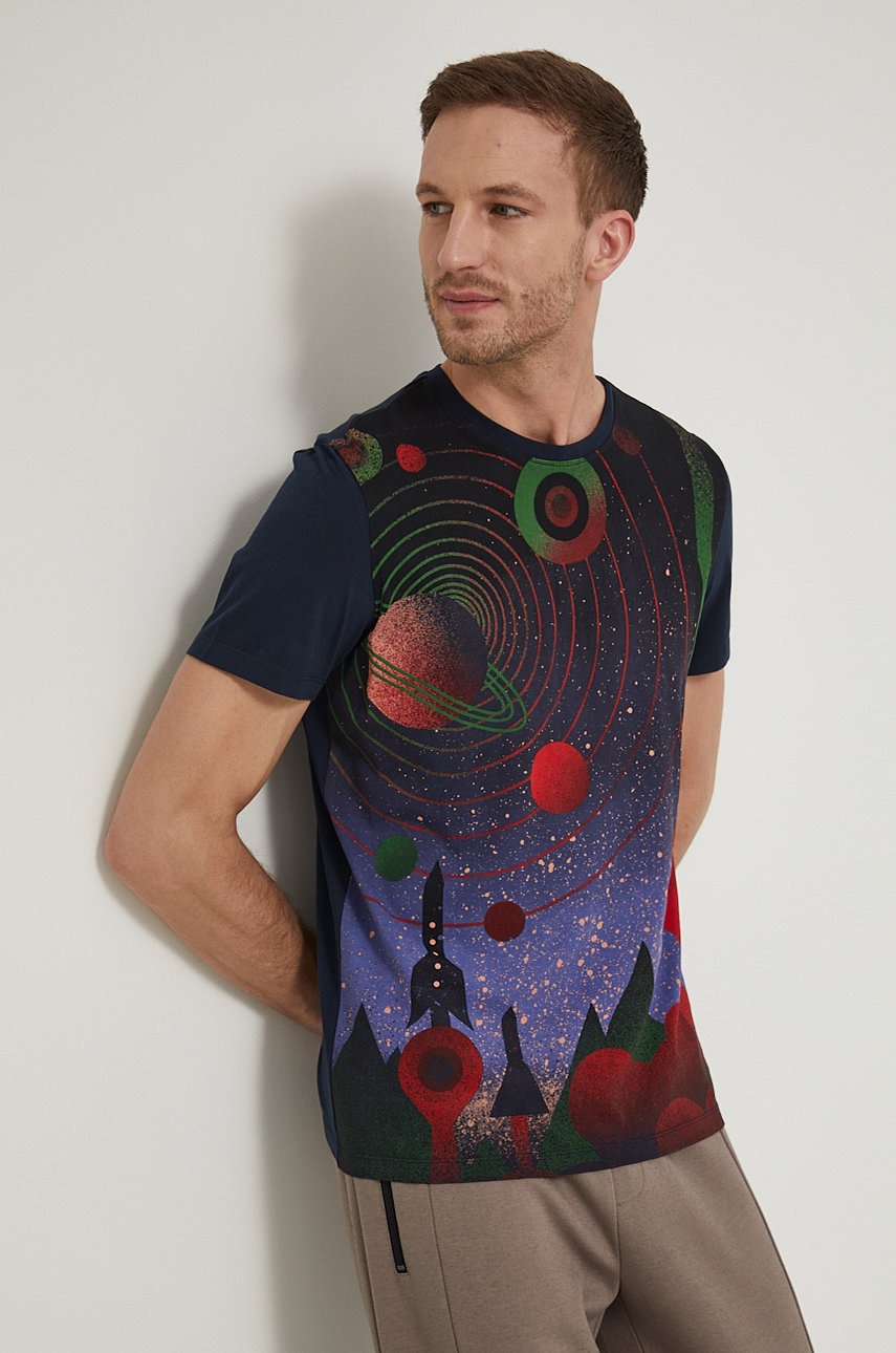 

Памучна тениска Medicine в тъмносиньо с принт, Тъмносин