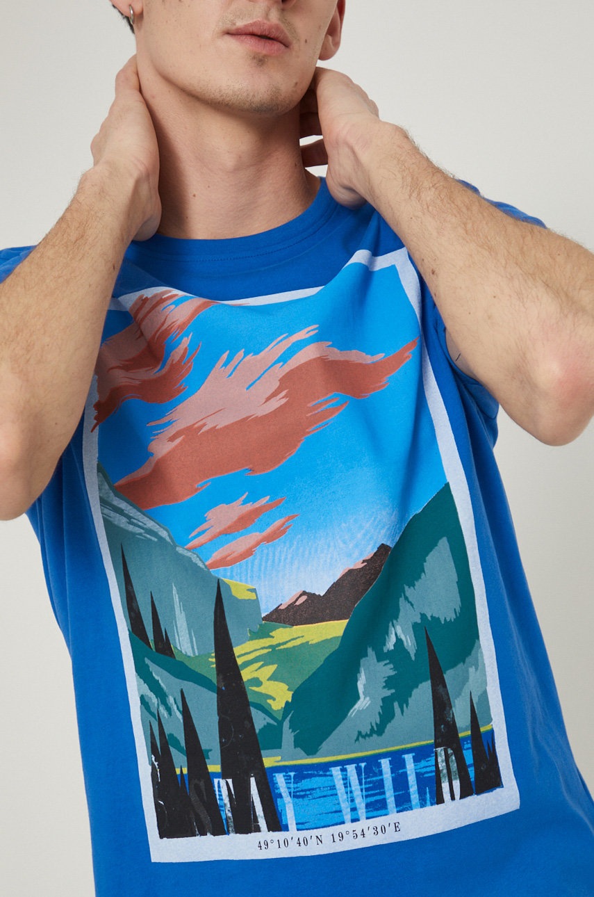 

Памучна тениска Medicine с принт, Син