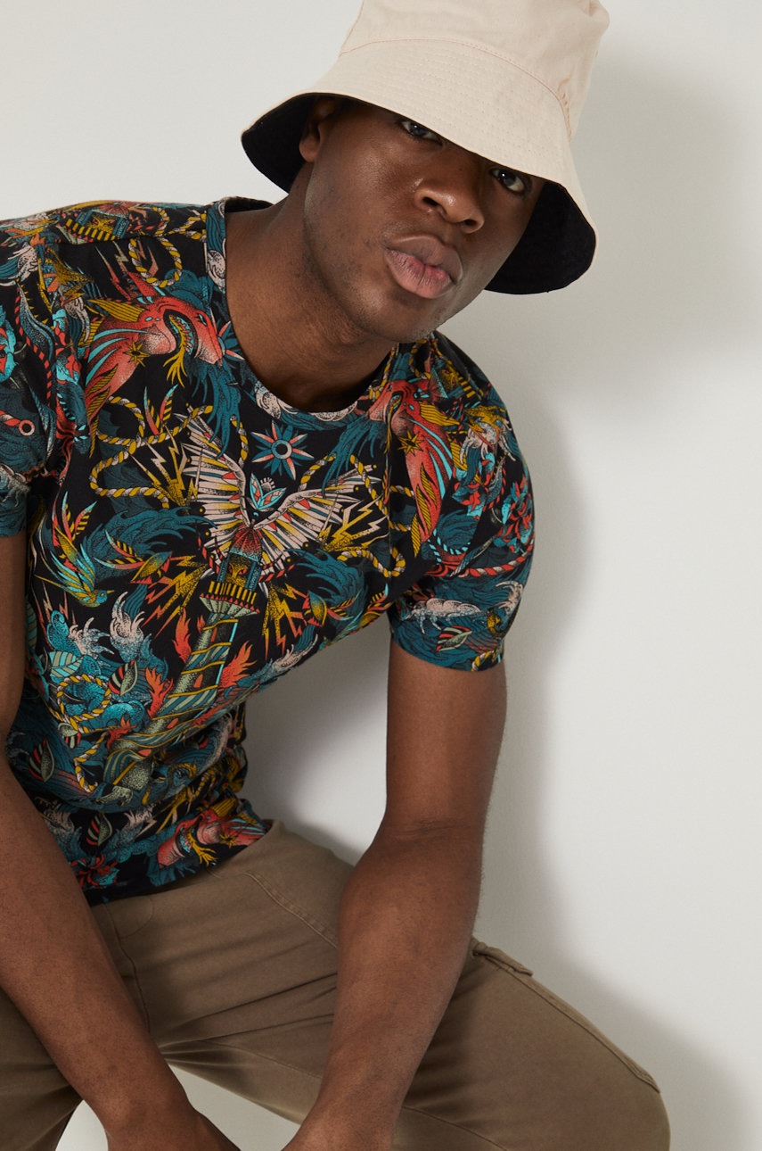 

Памучна тениска Medicine в черно с десен, Черен