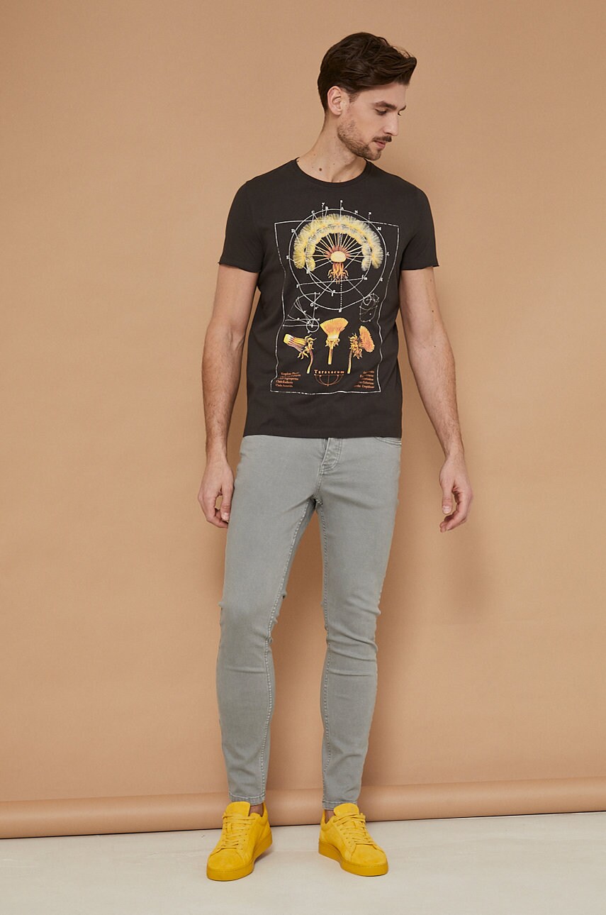 Medicine tricou din bumbac culoarea gri, cu imprimeu
