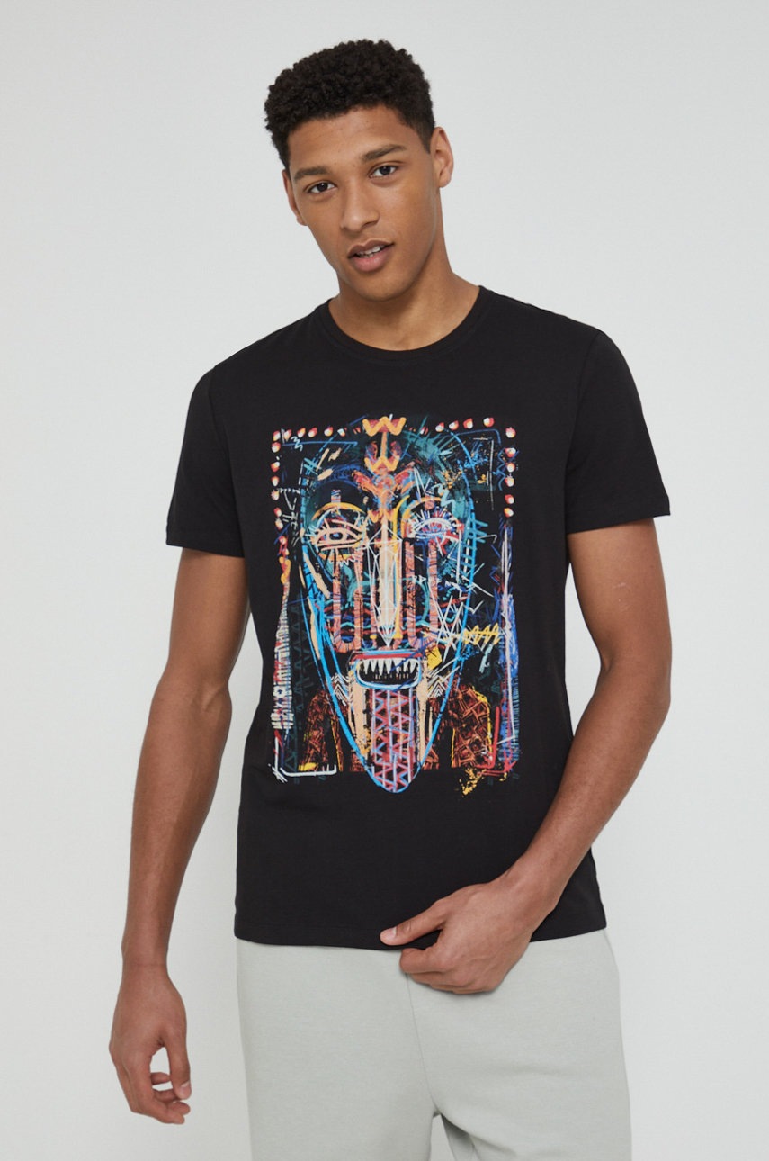 

Памучна тениска Medicine в черно с принт, Черен