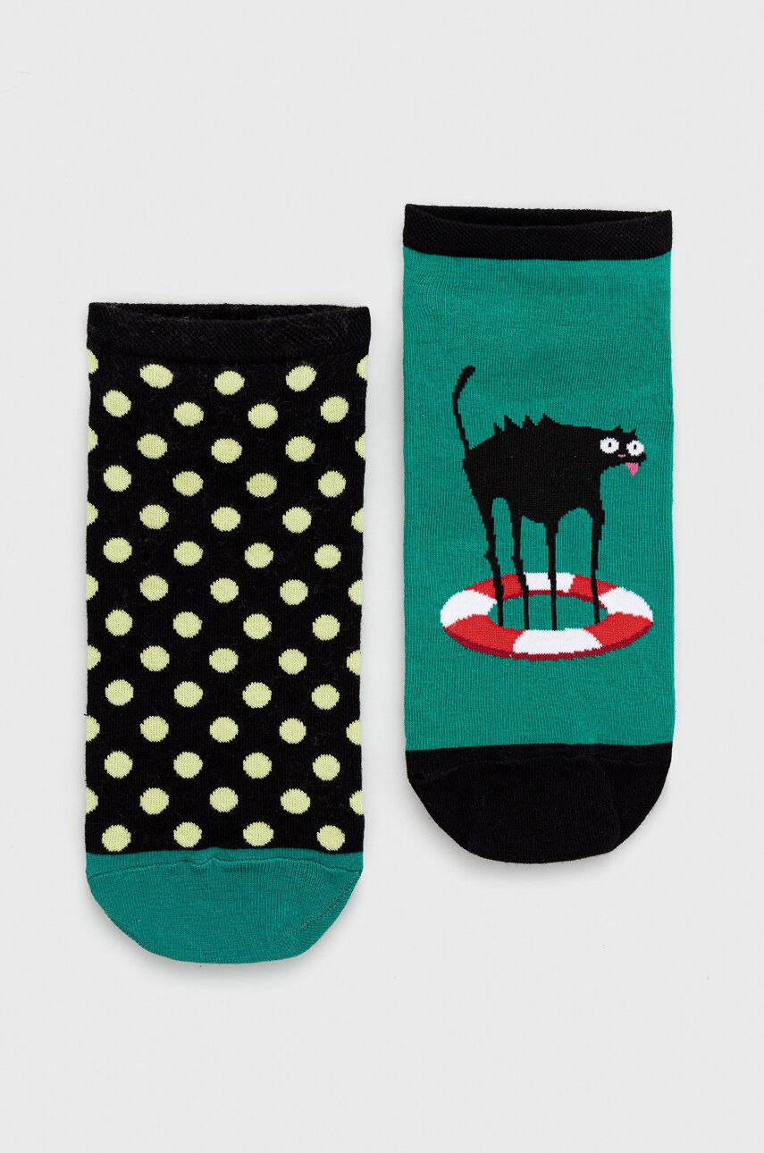 Levně Bavlněné ponožky Medicine 2-pack pánské, zelená barva