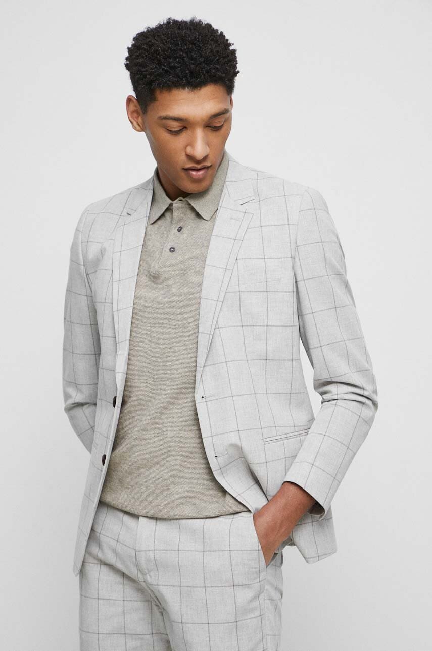 Medicine blazer din amestec de in culoarea bej