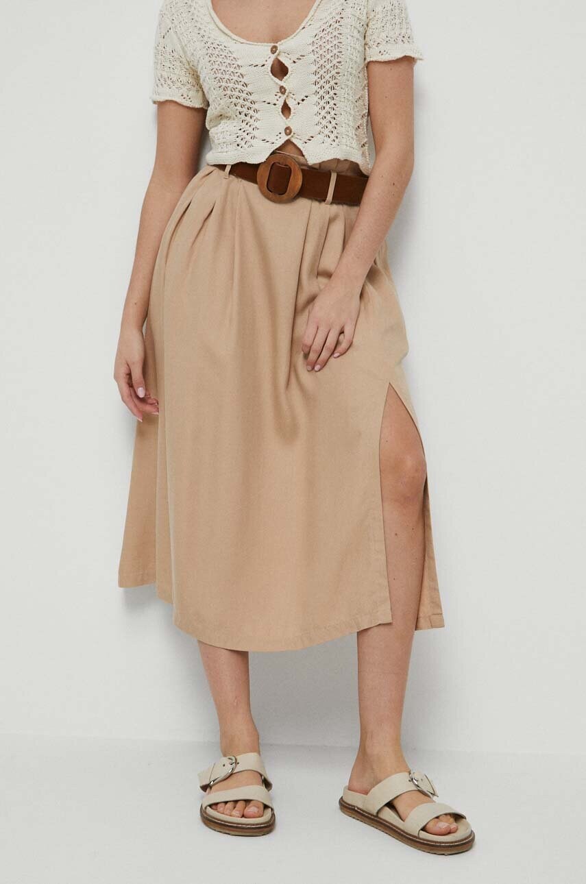 Medicine fusta culoarea bej, maxi, evazati