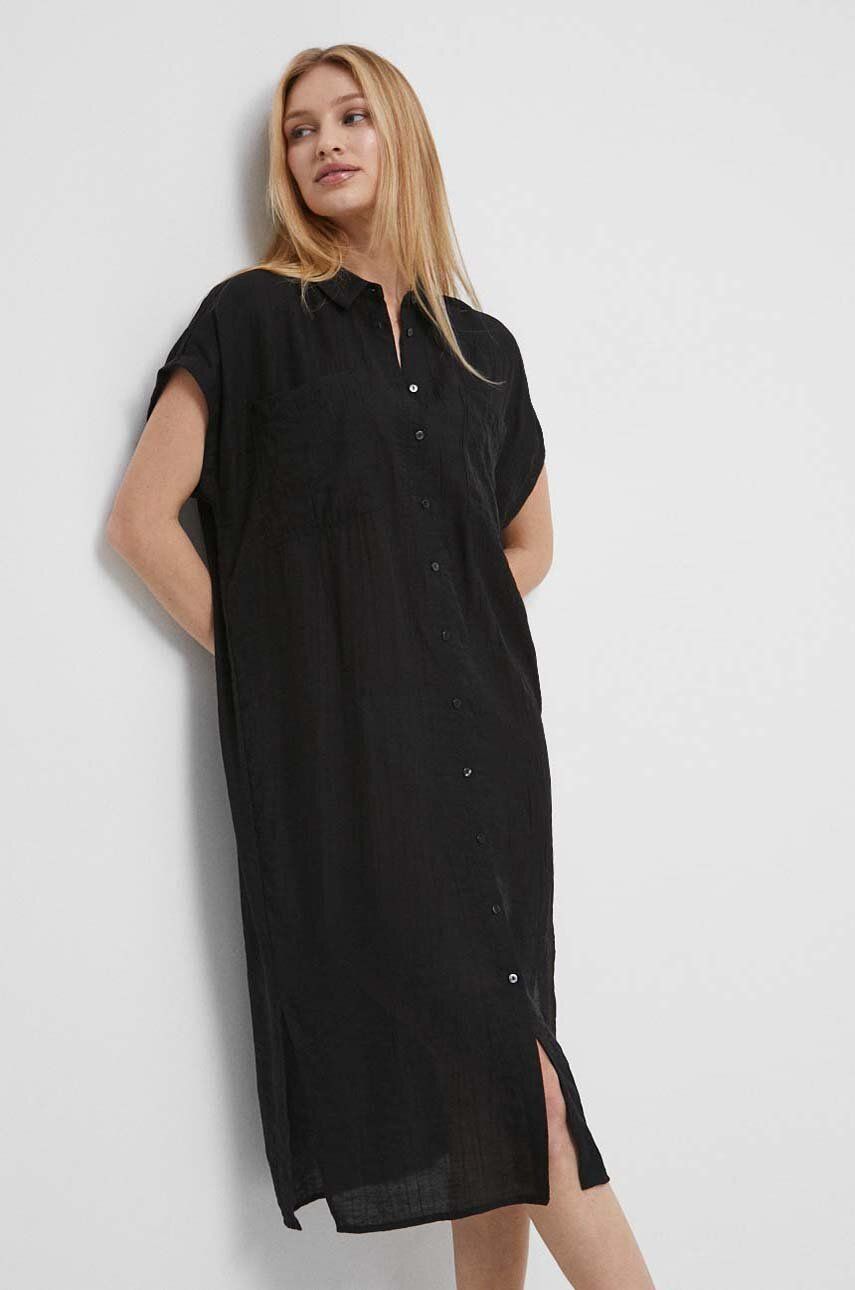 Сукня Medicine колір чорний midi oversize