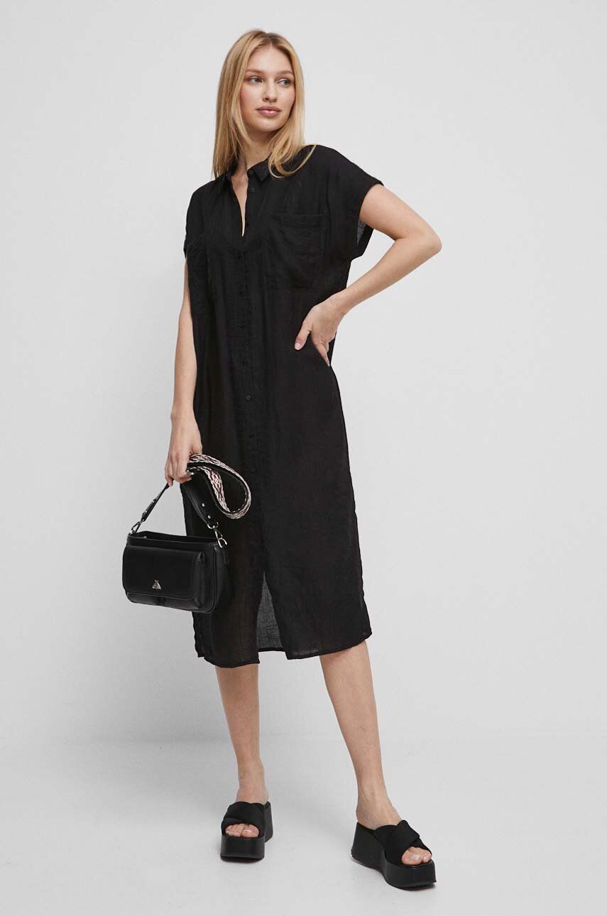 Сукня Medicine колір чорний midi oversize