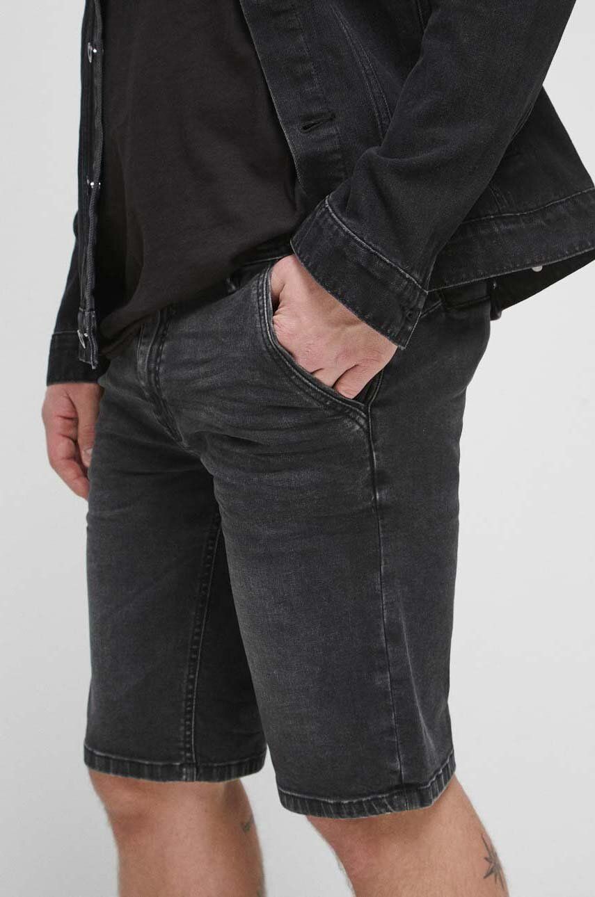 Medicine pantaloni scurti jeans barbati, culoarea gri