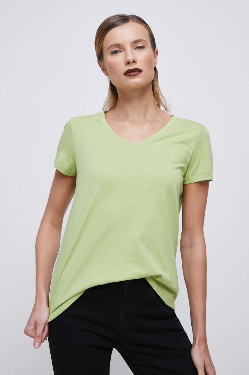 Bavlněné tričko Medicine zelená barva - zelená -  100 % Bavlna