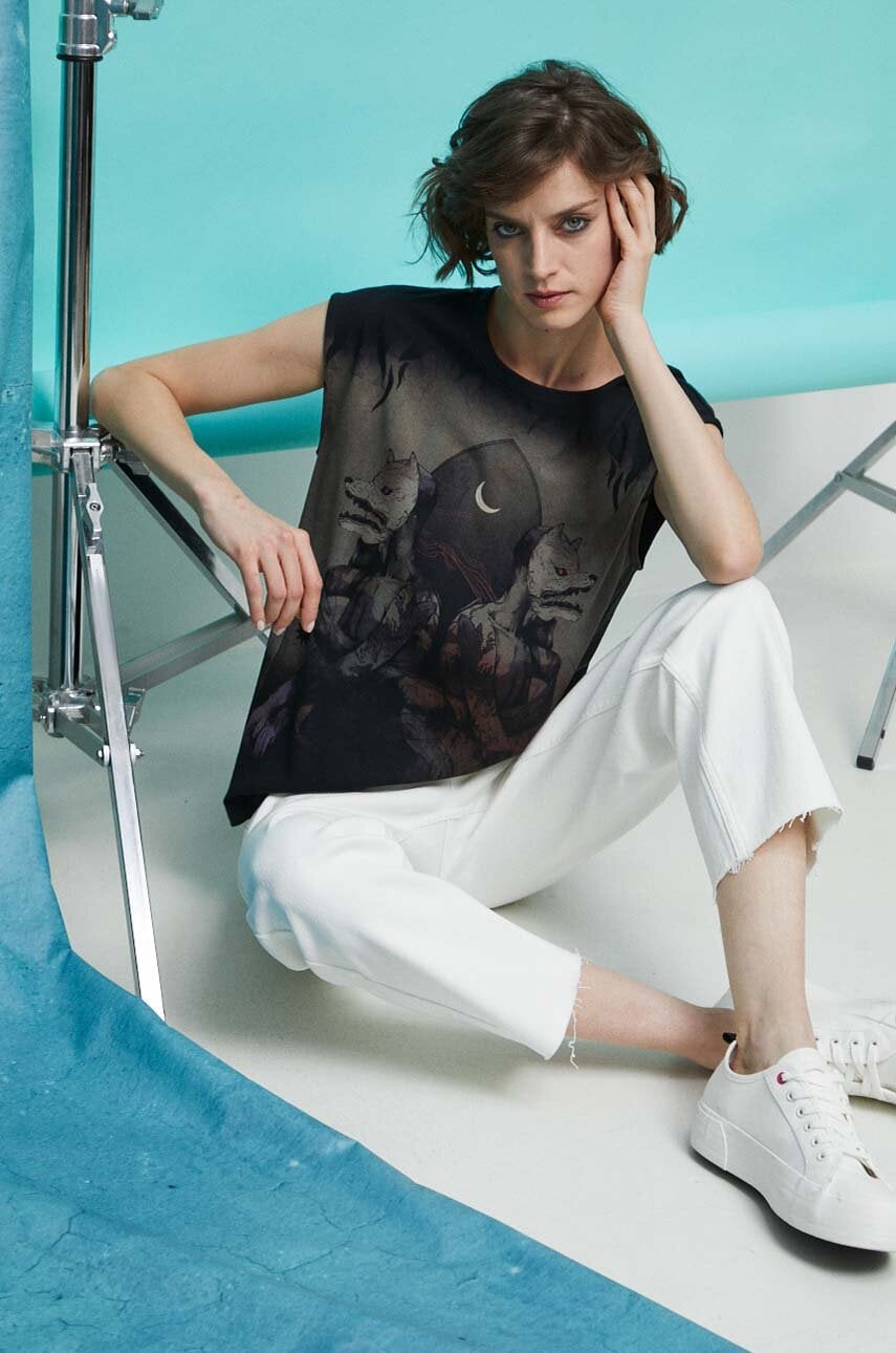 Medicine tricou din bumbac culoarea gri