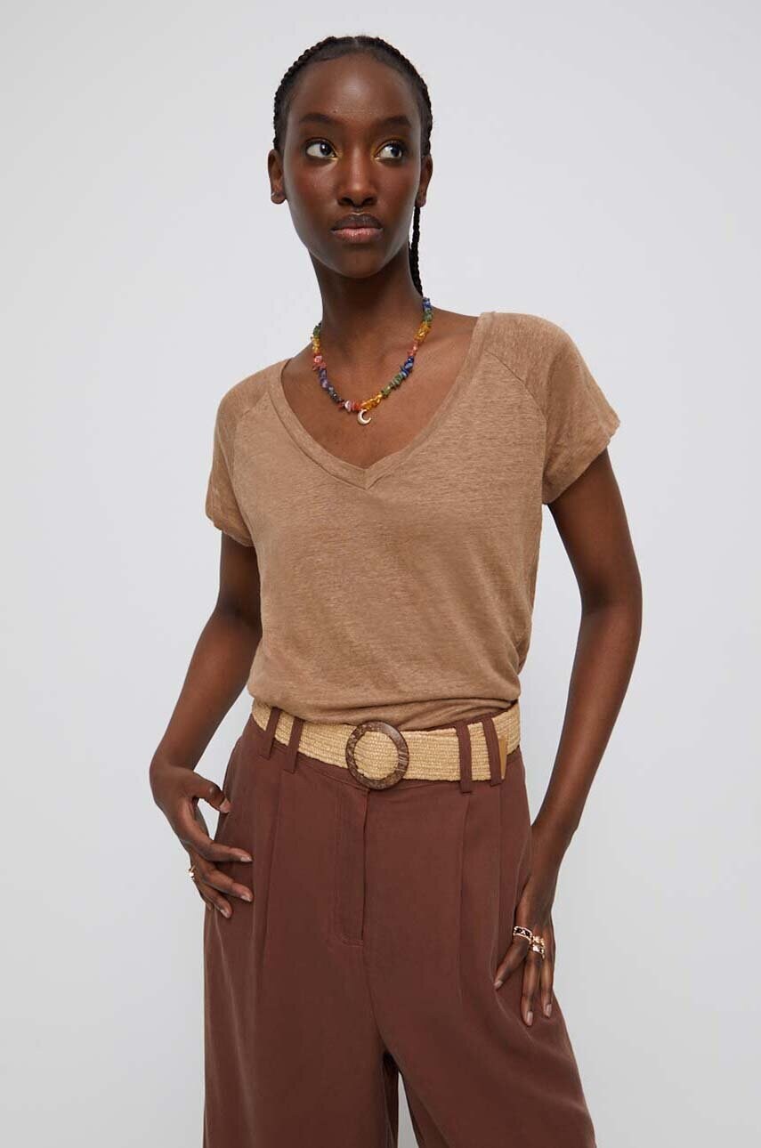 Medicine tricou de in culoarea bej