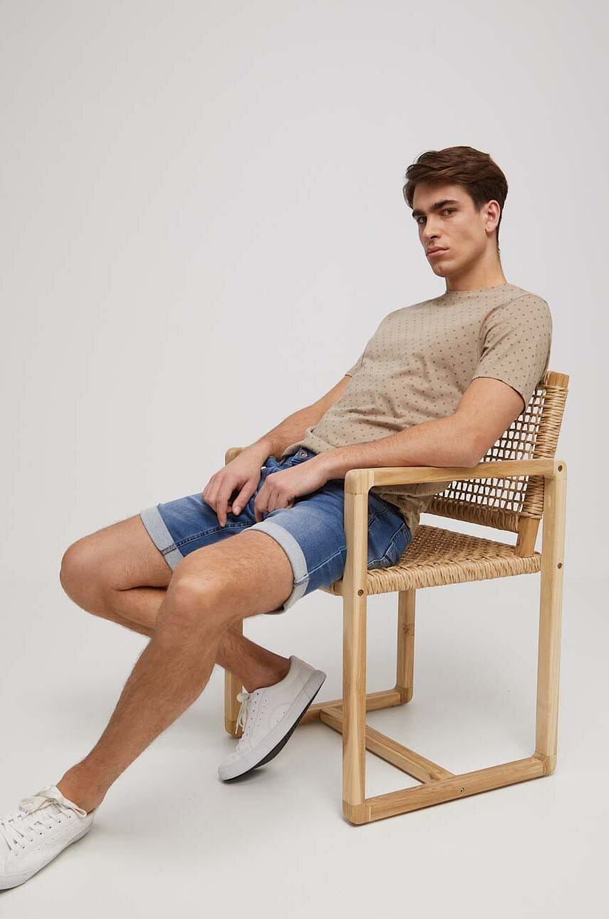 Medicine tricou din bumbac barbati, culoarea bej, modelator