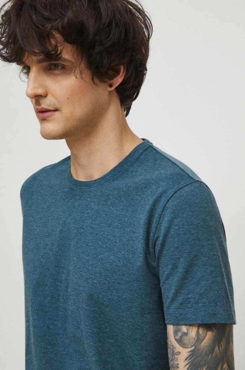 Medicine tricou barbati, culoarea turcoaz, melanj