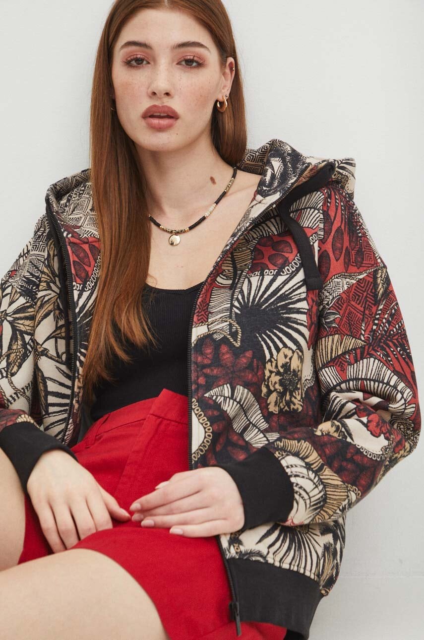 Medicine bluza femei, culoarea maro, cu glugă, modelator