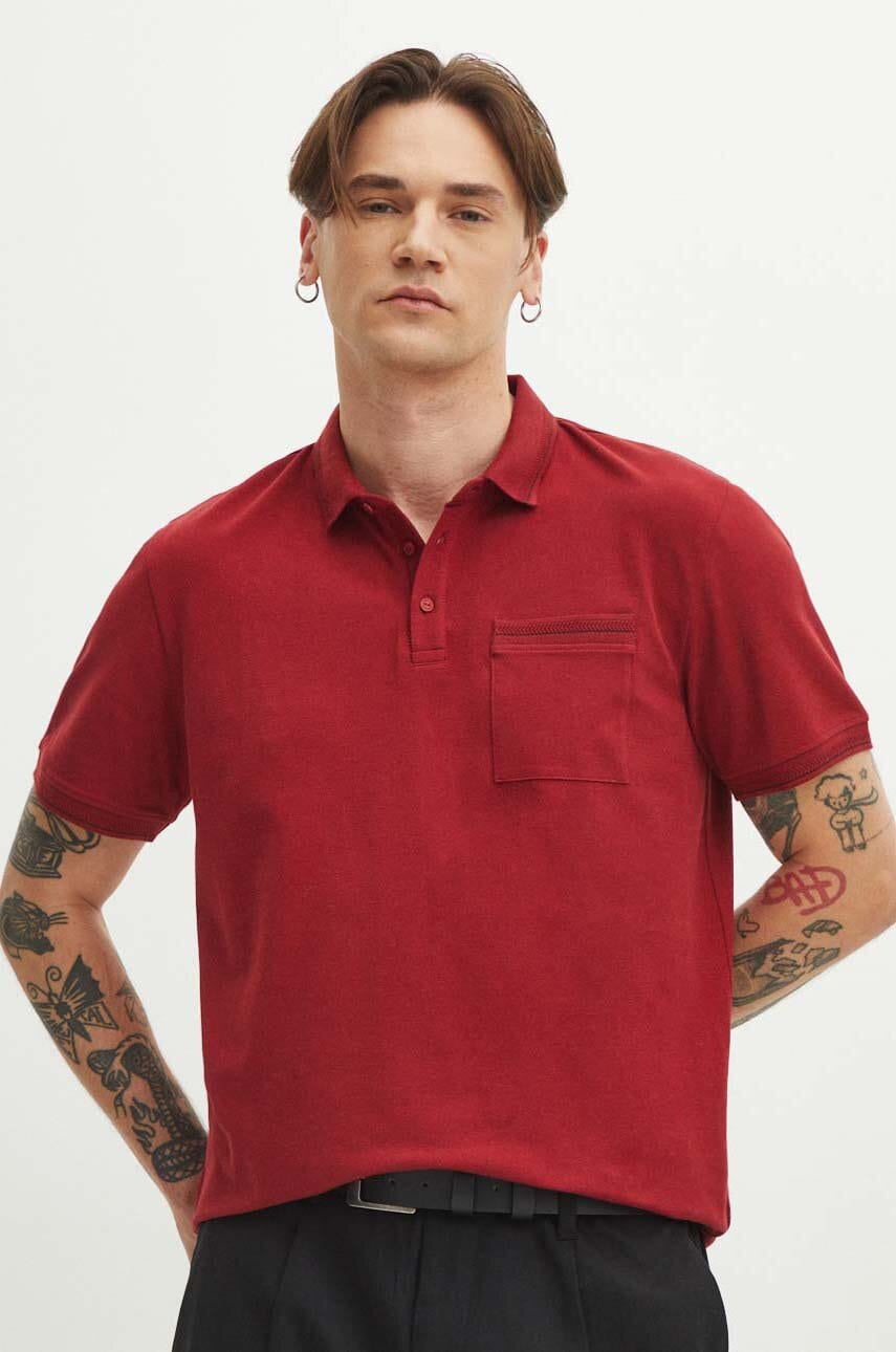 Medicine tricou polo barbati, culoarea rosu, neted Medicine tricou polo barbati, culoarea rosu, neted