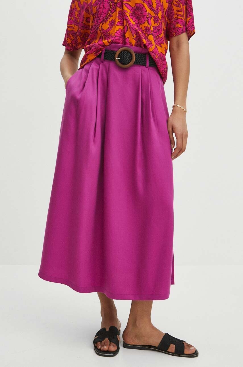Medicine fusta culoarea roz, maxi, evazati - RS24 SDD703 43X F1 Medicine fusta culoarea roz, maxi, evazati