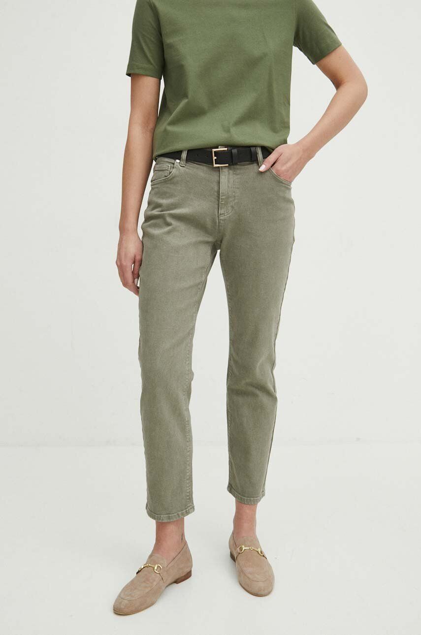 Medicine jeansi femei, culoarea verde