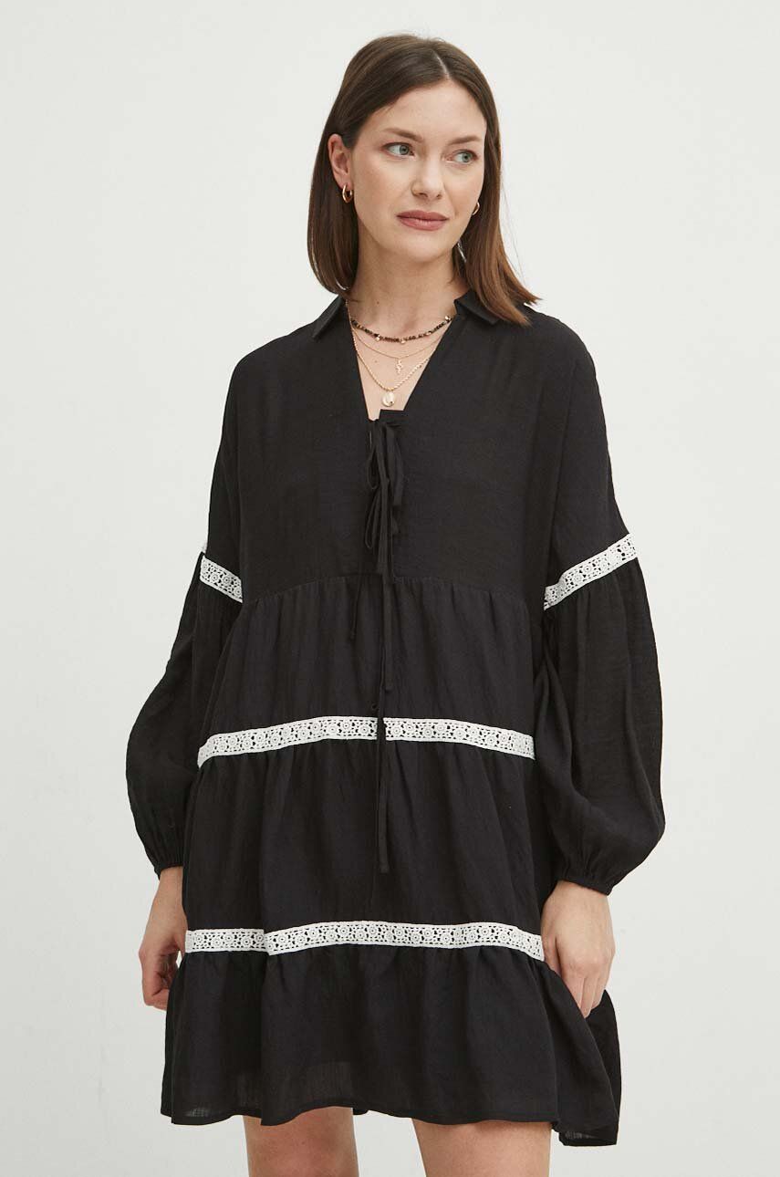 Medicine rochie culoarea negru, mini, oversize