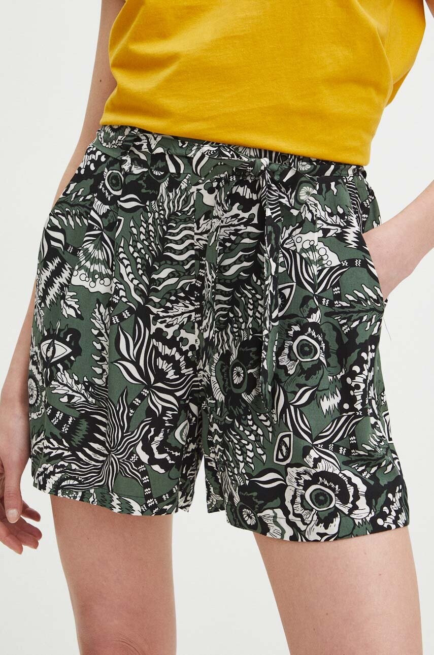 Medicine pantaloni scurti femei, culoarea verde, modelator, high waist