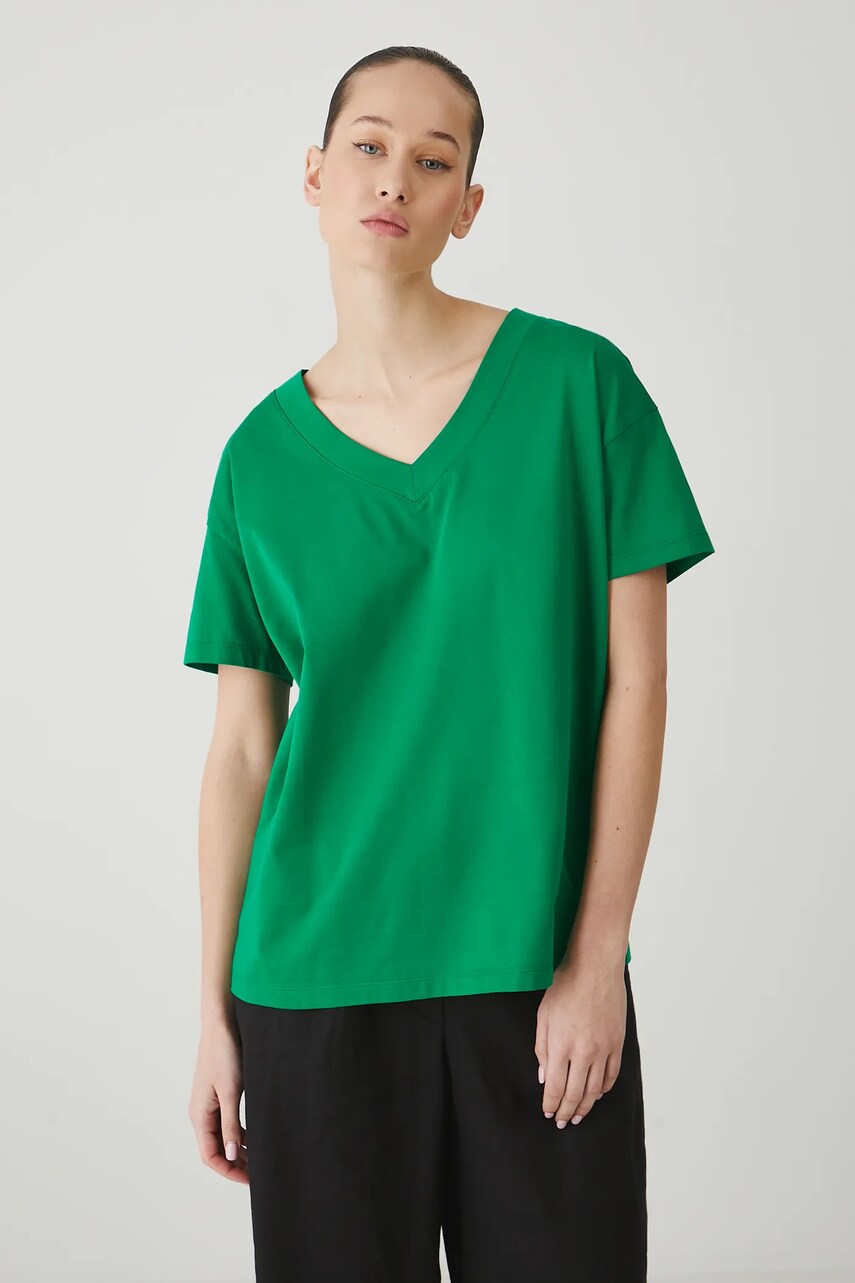 Medicine tricou din bumbac femei, culoarea verde