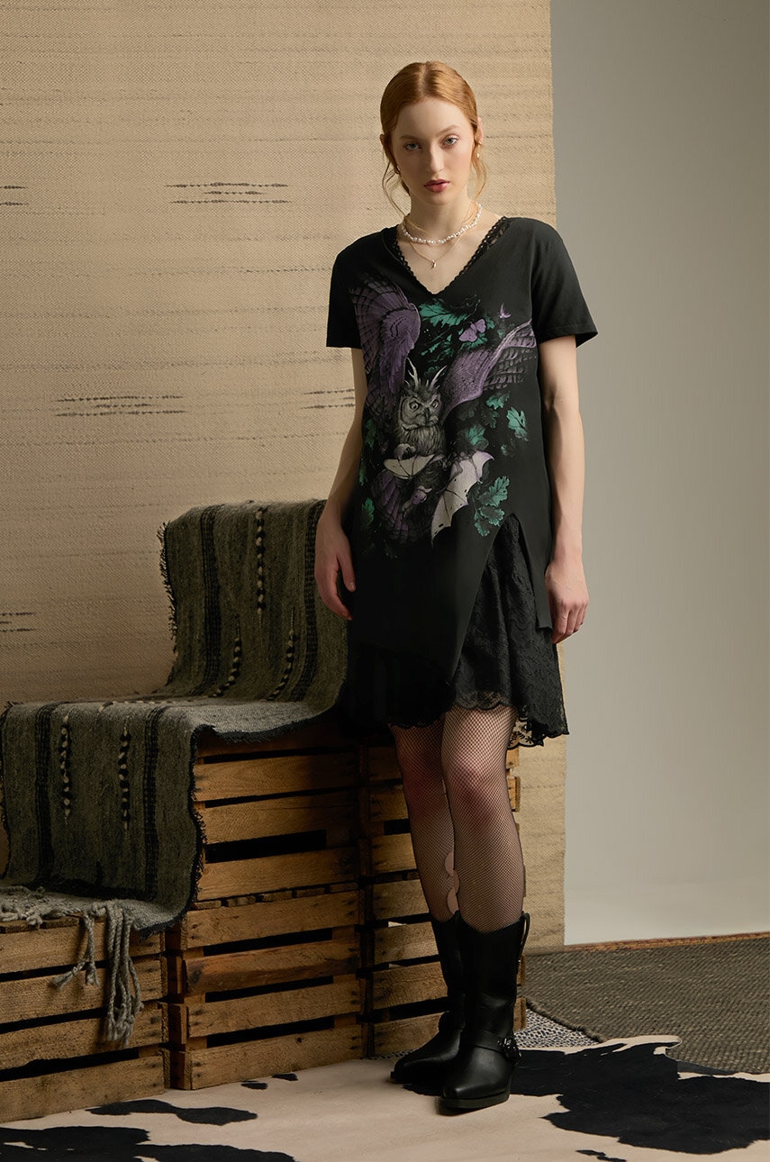 Medicine tricou din bumbac femei, culoarea negru Medicine tricou din bumbac femei, culoarea negru