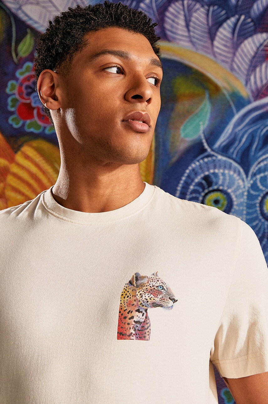 Medicine tricou din bumbac barbati, culoarea bej, cu imprimeu Medicine tricou din bumbac barbati, culoarea bej, cu imprimeu