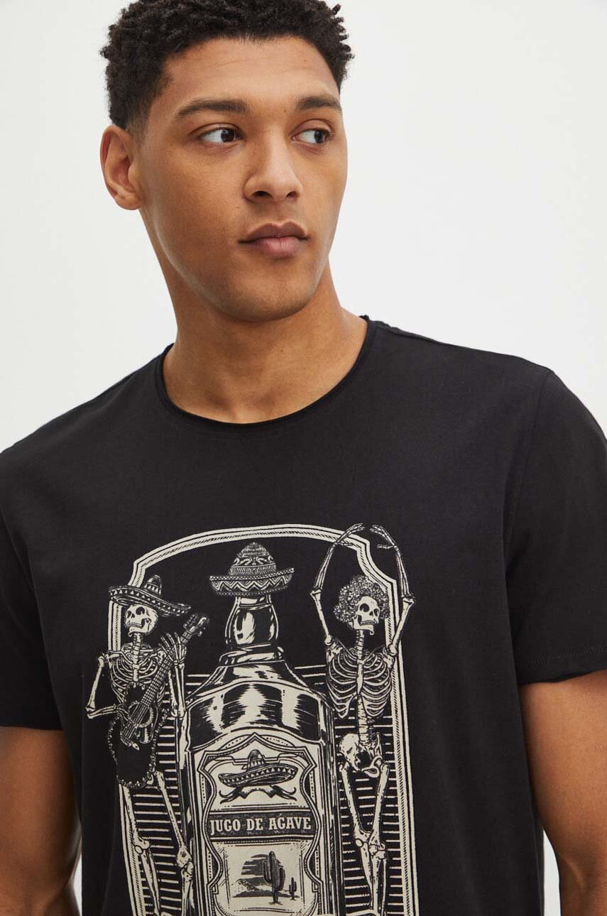 

Памучна тениска Medicine в черно с принт, Черен