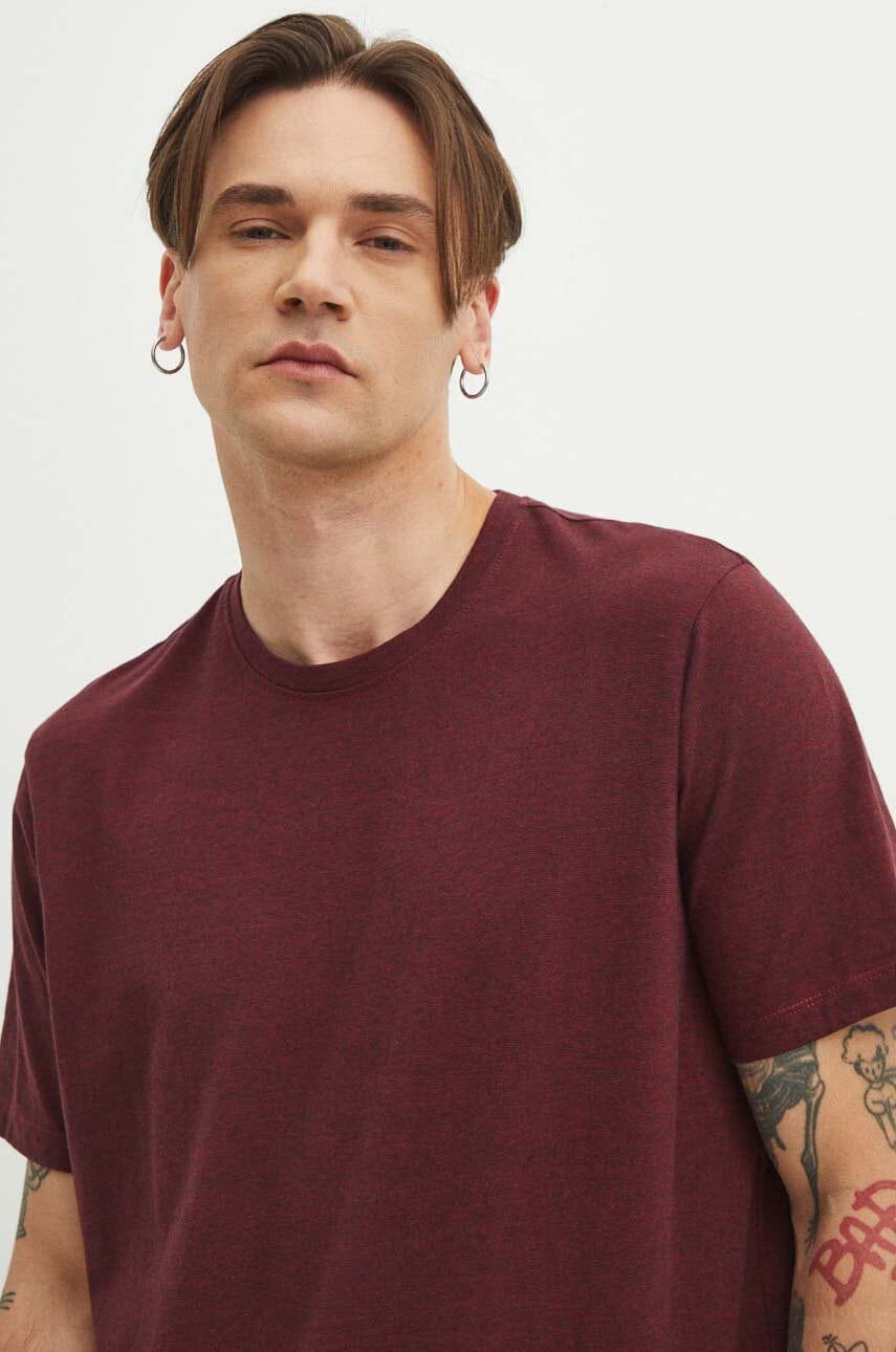 Medicine tricou barbati, culoarea bordo, melanj Medicine tricou barbati, culoarea bordo, melanj